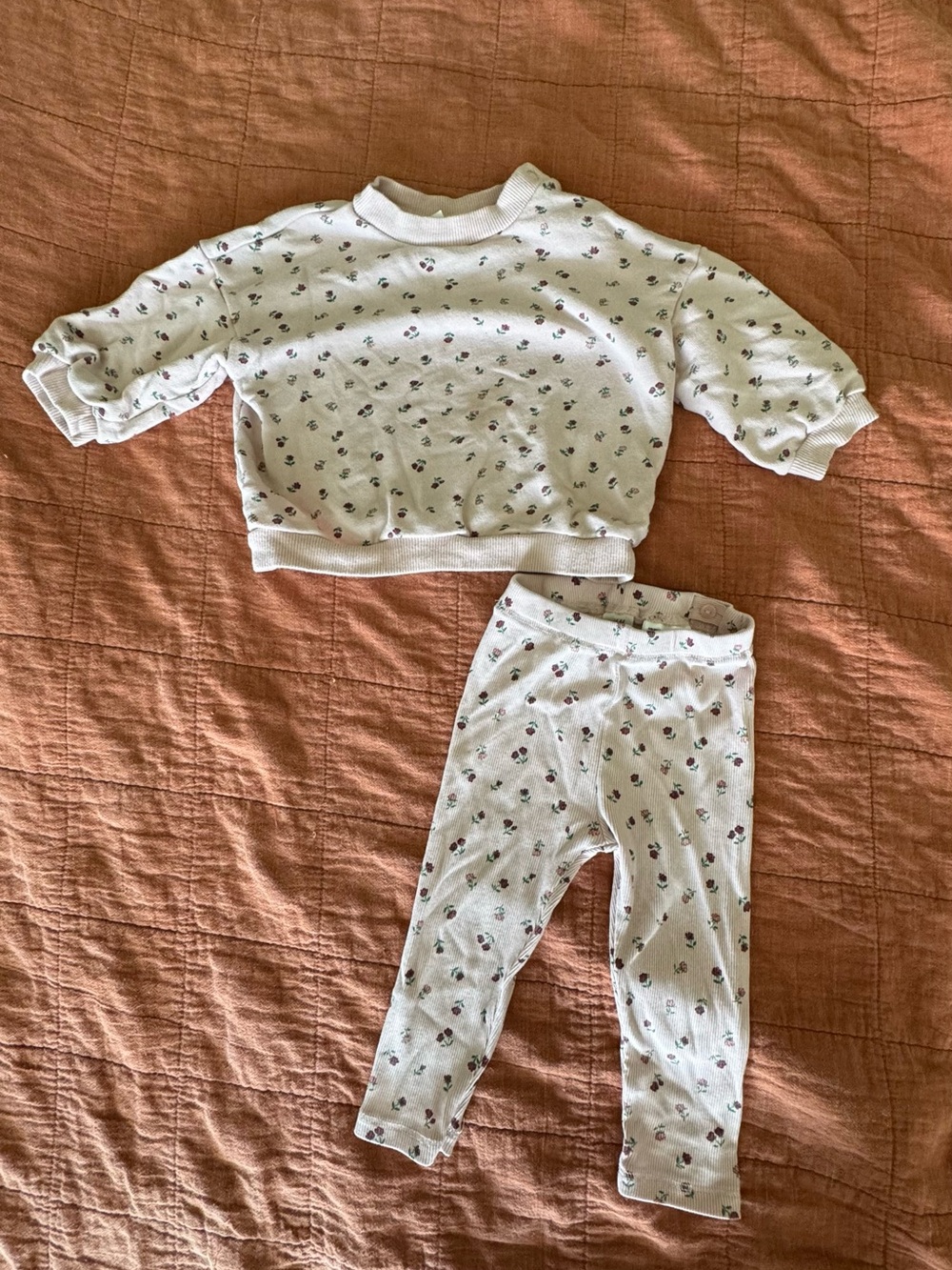 H&M White Floral Print Kids  Set